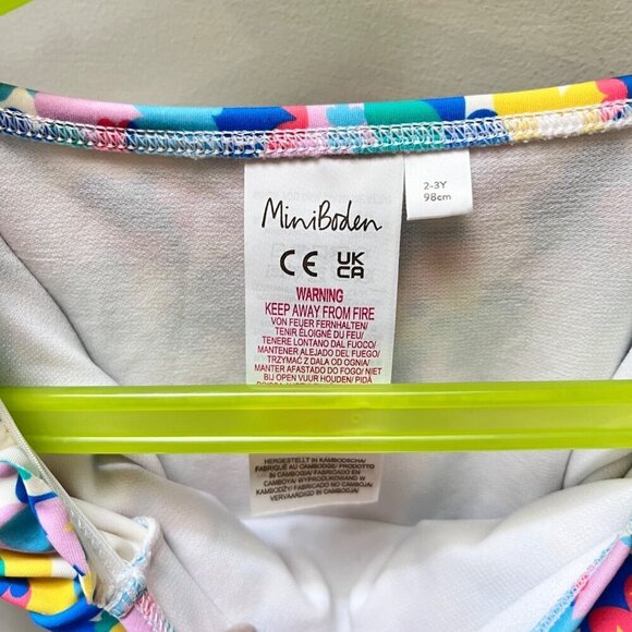 Mini Boden Puff Sleeve One-Piece Swimsuit‎ Size 2-3y - Picture 4 of 5